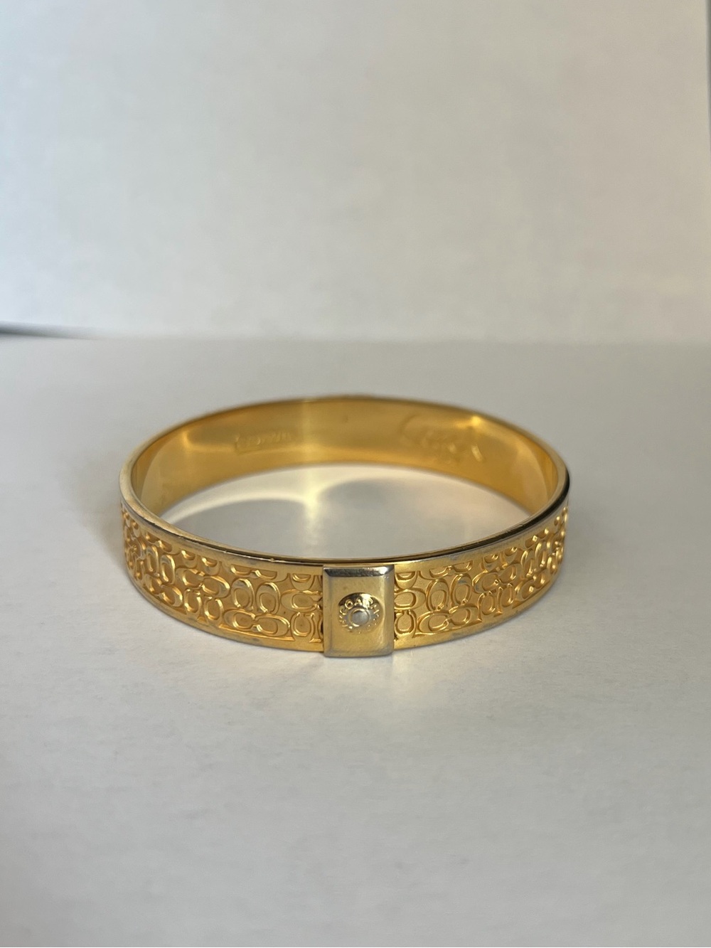 Coach Signature Gold Plated Women's Bangle Bracelet